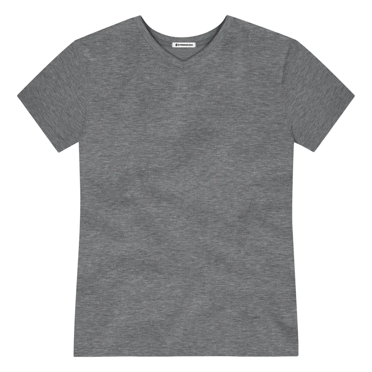 StringKing Men's FlexStyle Short Sleeve V-Neck T-Shirt - Sharp Fit, Heather Gray, Front