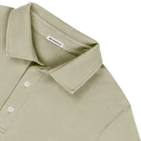 StringKing Men's Pima Cotton Polo Sweatshirt - Sharp Fit, Khaki Green, Detail