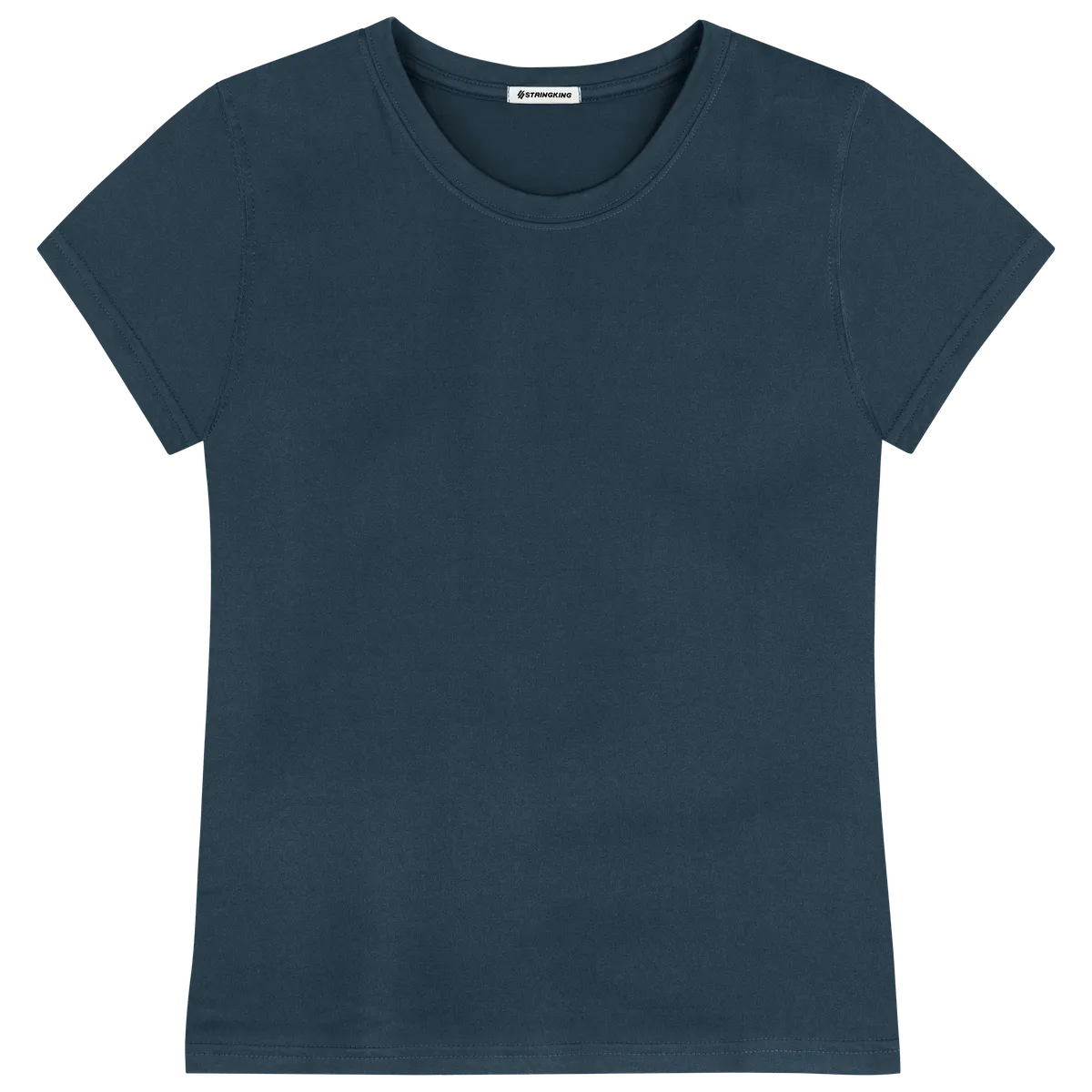 StringKing Women's FlexTech Short Sleeve Crewneck T-Shirt - Relaxed Fit, Navy, Front