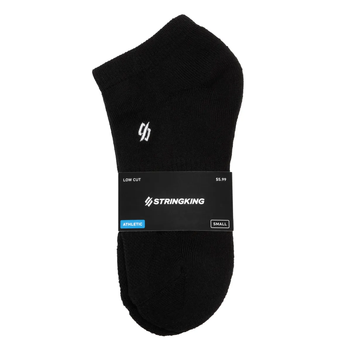 StringKing Apparel Athletic Socks Low Cut Black Packaged Small