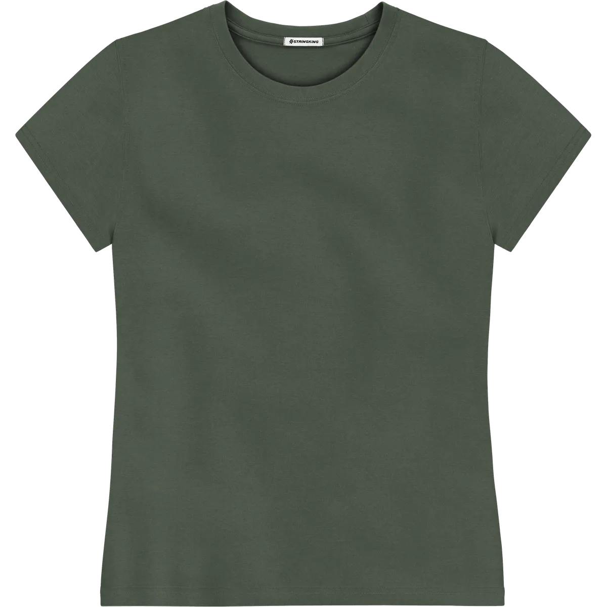 StringKing Women's Pima Jersey Tee - Relaxed Fit, Moss, Front