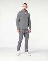 StringKing Men's Pima Terry Quarter Zip - Sharp Fit, Frost Gray, Full Front Angle - Human Model