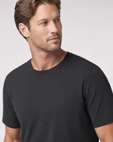StringKing Men's Pima Terry Tee - Sharp Fit, Black, Collar Shoulder - Human Model