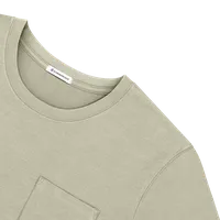 StringKing Men's Pima Cotton Short Sleeve Pocket Crewneck T-Shirt - Relaxed Fit, Khaki Green, Detail