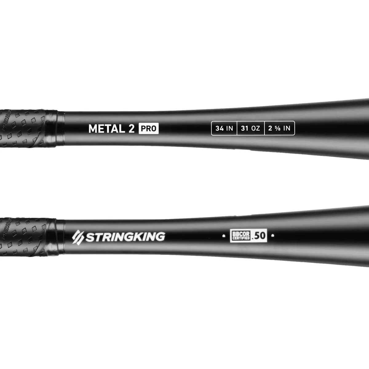 StringKing Metal 2 Pro BBCOR - Drop 3, 34" / 31 oz, Black, Bat Details, Horizontal