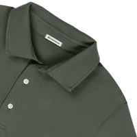 StringKing Men's Pima Cotton Polo Sweatshirt - Relaxed Fit, Moss, Detail