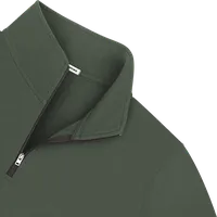 StringKing Men's Pima Terry Quarter Zip - Sharp Fit, Moss, Detail