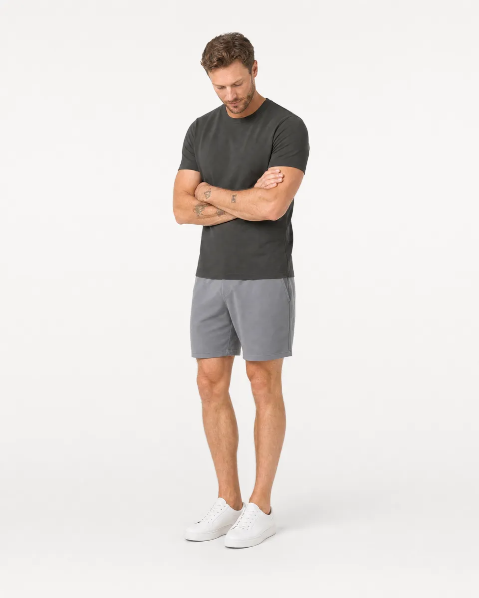 StringKing Men's Pima Terry Tee - Sharp Fit, Peat, Full Front Angle - Human Model