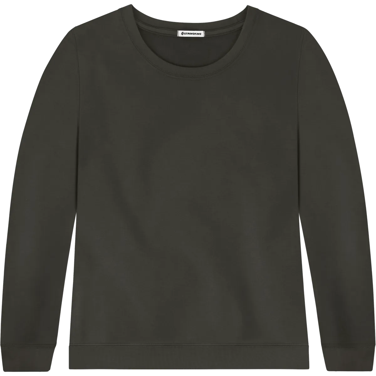 StringKing Women's Pima Terry Crew Sweater - Relaxed Fit, Peat, Front