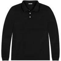 StringKing Men's Pima Cotton Long Sleeve Polo - Sharp Fit, Black, Front