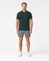 StringKing Men's Pima Terry Polo - Relaxed Fit, Pine Grove, Full Front - Human Model