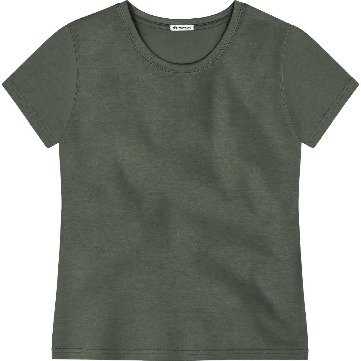 StringKing Women's FlexStyle Short Sleeve Crewneck T-Shirt - Relaxed Fit, Thyme, Front