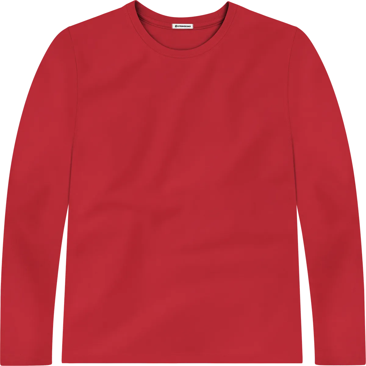 StringKing Men's StayCool Long Sleeve Tee - Relaxed Fit, Red, Front