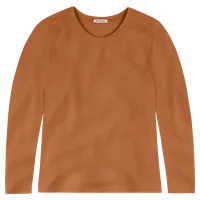 StringKing Women's FlexStyle Long Sleeve Crewneck T-Shirt - Relaxed Fit, Bombay Brown, Front