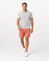 StringKing Men's Nylon Flex Game Shorts - Sharp Fit, Crabapple, Full Front Angle - Human Model