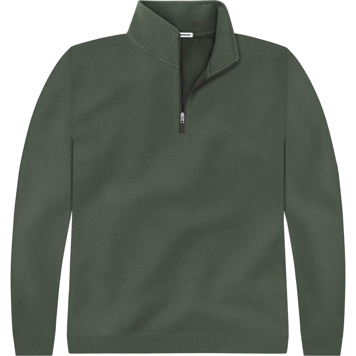 StringKing Men's Pima Terry Quarter Zip - Relaxed Fit, Moss, Front