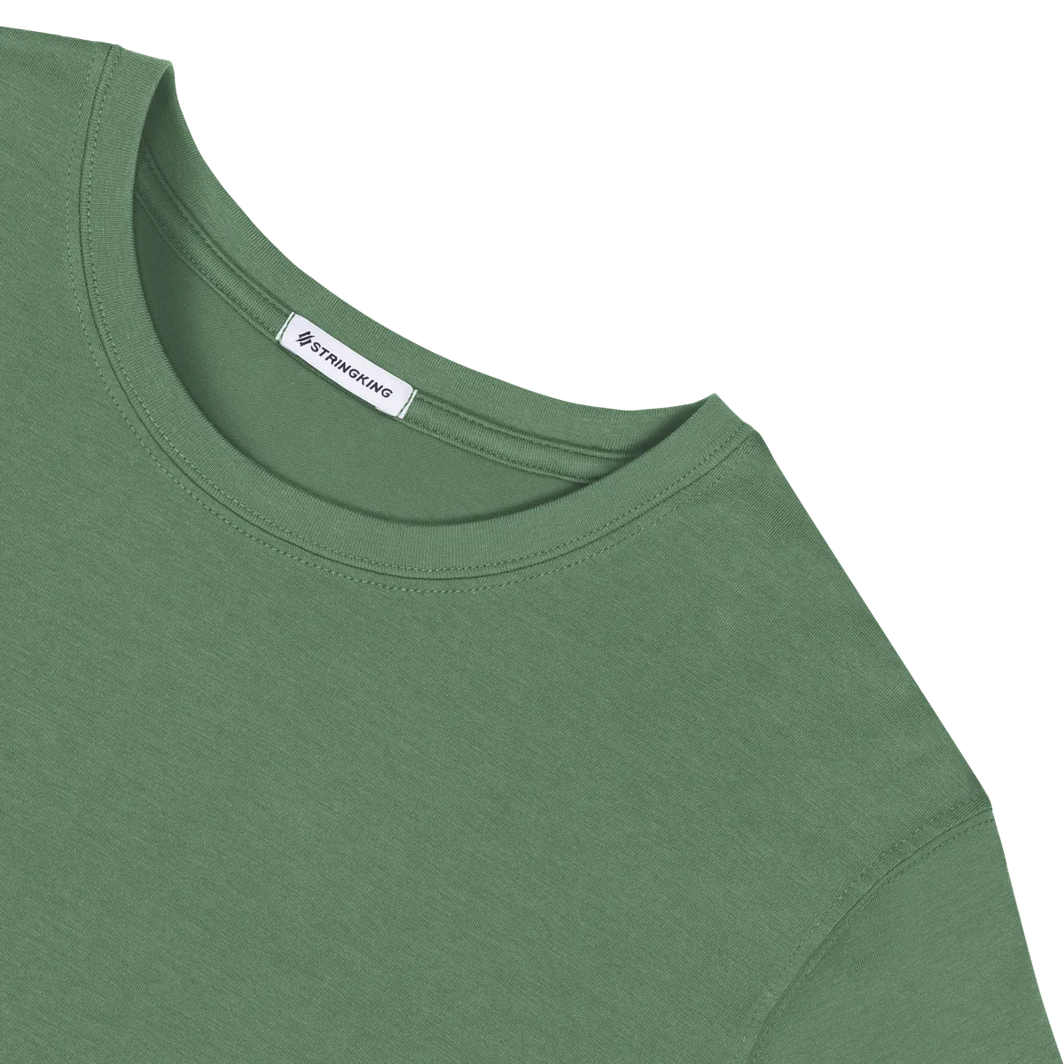 StringKing Men's Pima Cotton Long Sleeve Crewneck T-Shirt - Sharp Fit, Green, Detail