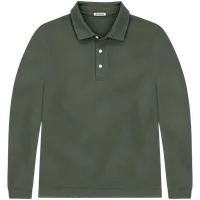StringKing Men's Pima Cotton Polo Sweatshirt - Sharp Fit, Moss, Front