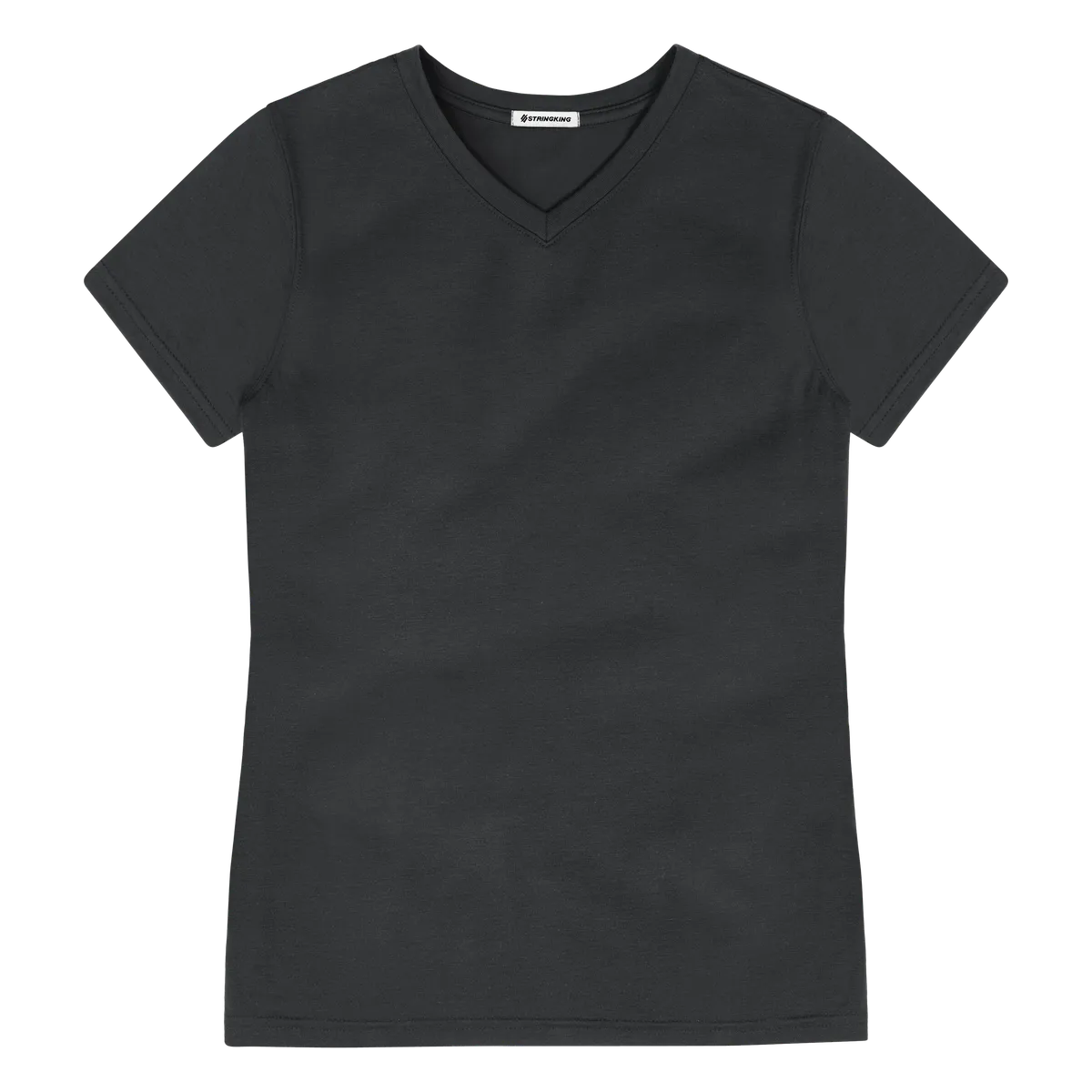 StringKing Women's FlexStyle Short Sleeve V-Neck T-Shirt - Sharp Fit, Moonless Night, Front