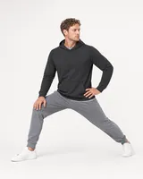 StringKing Men's StayWarm Hoodie - Sharp Fit, Black, Full Front Angle - Human Model