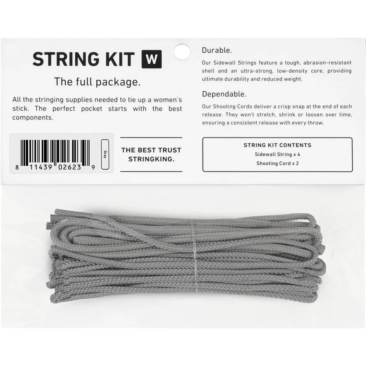 StringKing Women's String Kit - String Kit, Gray, Packaged, Back