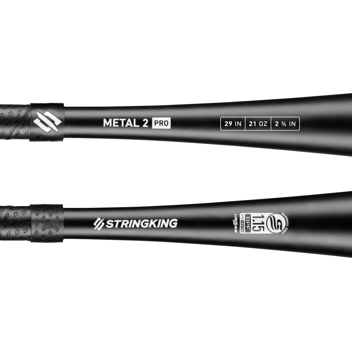 StringKing Metal 2 Pro USSSA - Drop 8, 29", Black, Bat Details, Horizontal