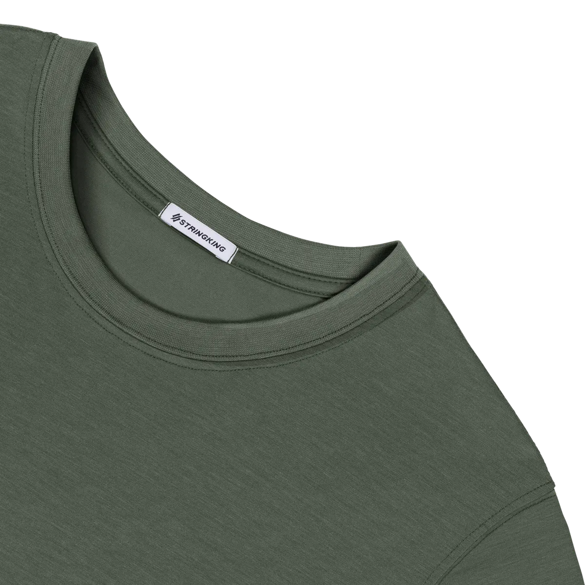 StringKing Men's FlexStyle Short Sleeve Crewneck T-Shirt - Relaxed Fit, Thyme, Detail