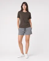StringKing Women's Pima Jersey Tee - Sharp Fit, Wren, Full Front - Human Model - Top of head to Knees