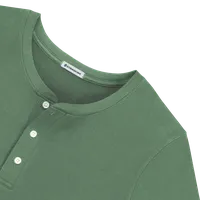 StringKing Men's Pima Cotton Henley Sweatshirt - Relaxed Fit, Green, Detail