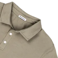 StringKing Men's Pima Cotton Short Sleeve Polo - Sharp Fit, Warm Khaki, Detail