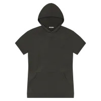 StringKing Men's Pima Terry Short Sleeve Hoodie - Sharp Fit, Peat, Front