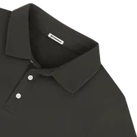 StringKing Men's Pima Terry Long Sleeve Polo - Sharp Fit, Peat, Detail