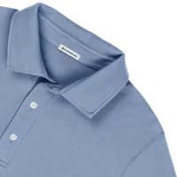 StringKing Men's Pima Cotton Polo Sweatshirt - Relaxed Fit, Slate Blue, Detail
