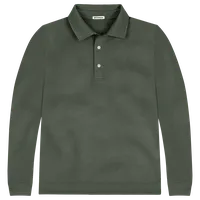StringKing Men's Pima Cotton Polo Sweatshirt - Relaxed Fit, Moss, Front