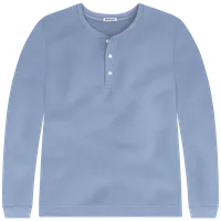 StringKing Men's Pima Cotton Henley Sweatshirt - Sharp Fit, Slate Blue, Front