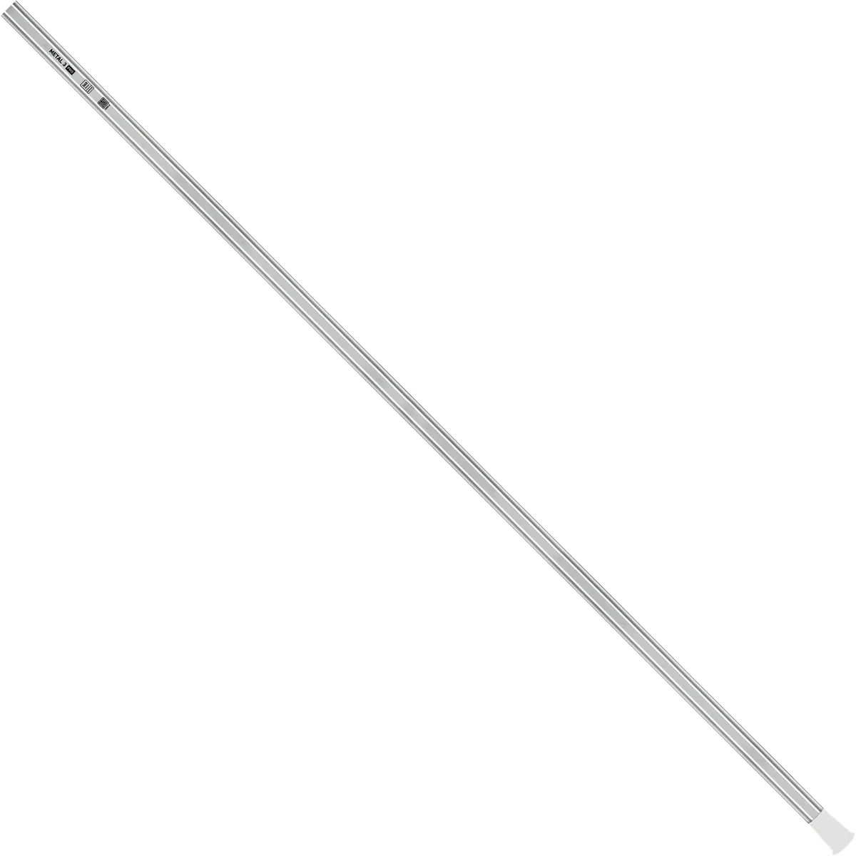 StringKing Metal 3 Pro Defense - 360 Grams, Silver, Full Length, Angled, Left Side, With Butt End