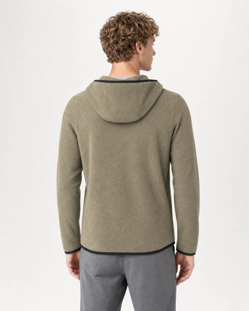 StringKing Men's Polartec Fleece Full Zip Hoodie with Pockets - Sharp Fit, Mermaid, Full Back - Human Model - Top of head to Mid-thigh