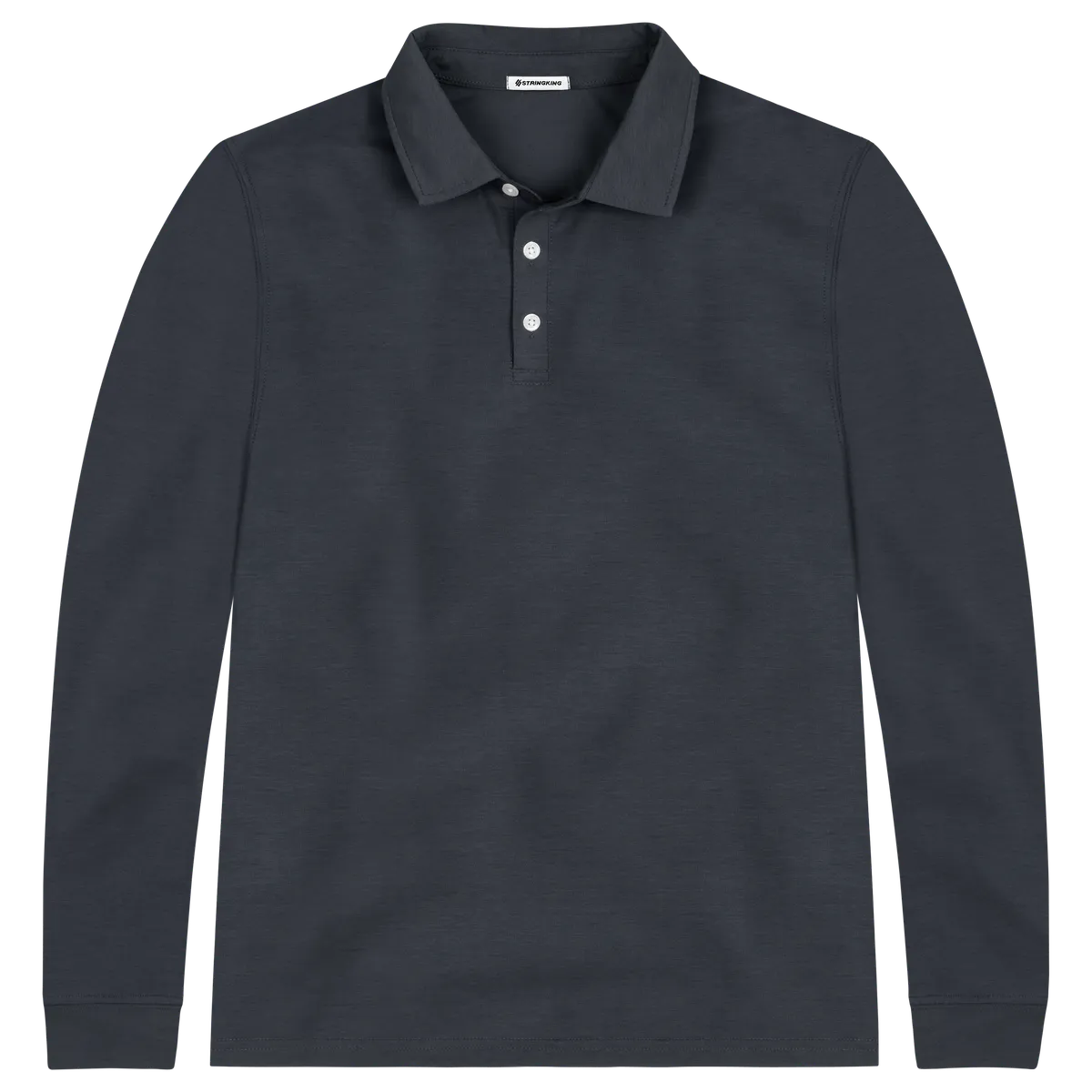 StringKing Men's FlexStyle Long Sleeve Polo - Sharp Fit, India Ink, Front