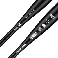 StringKing Metal Pro Fastpitch - Drop 11, 33", Black, Bat Details, Angled