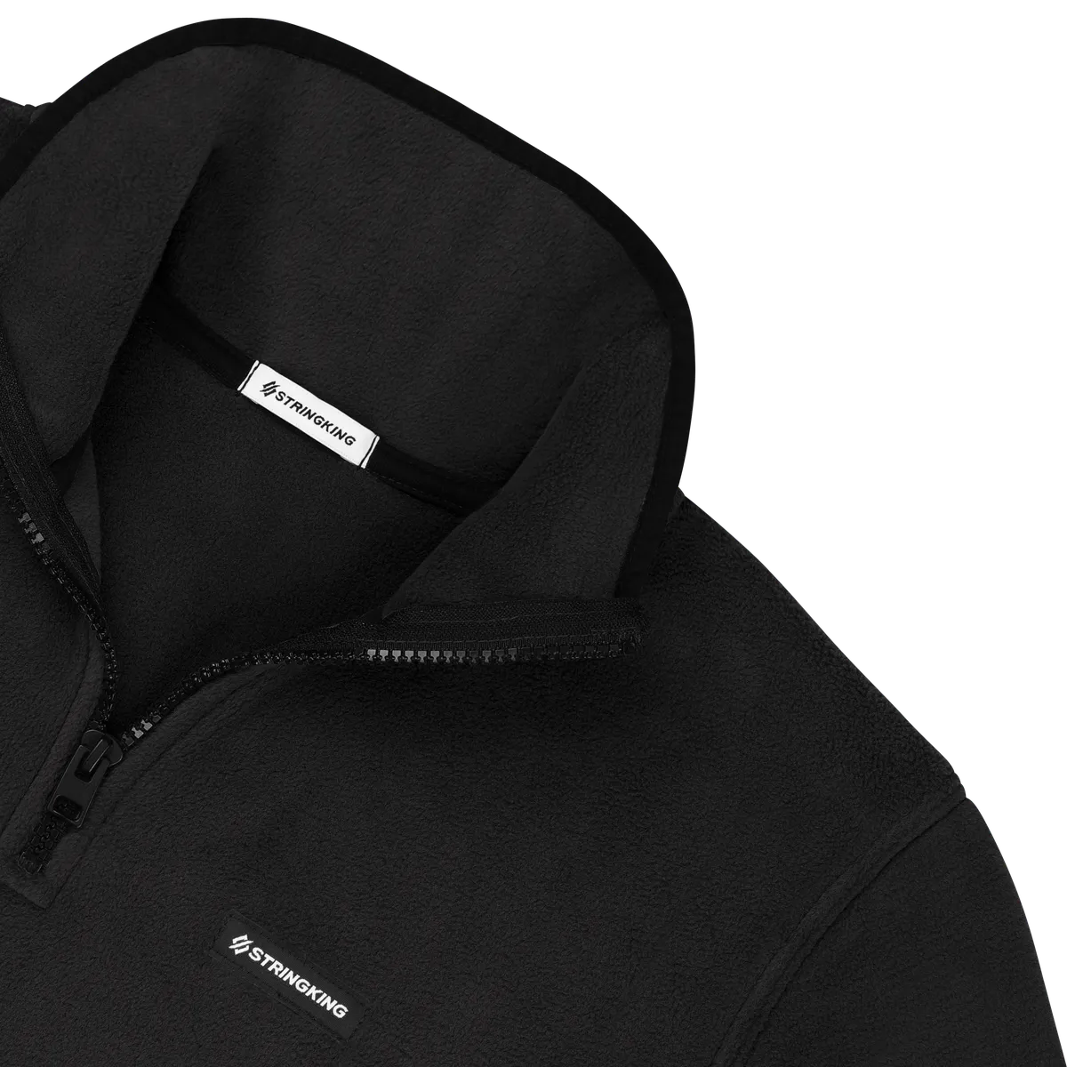 StringKing Men's Polartec Fleece Quarter Zip - Relaxed Fit, Meteorite, Detail