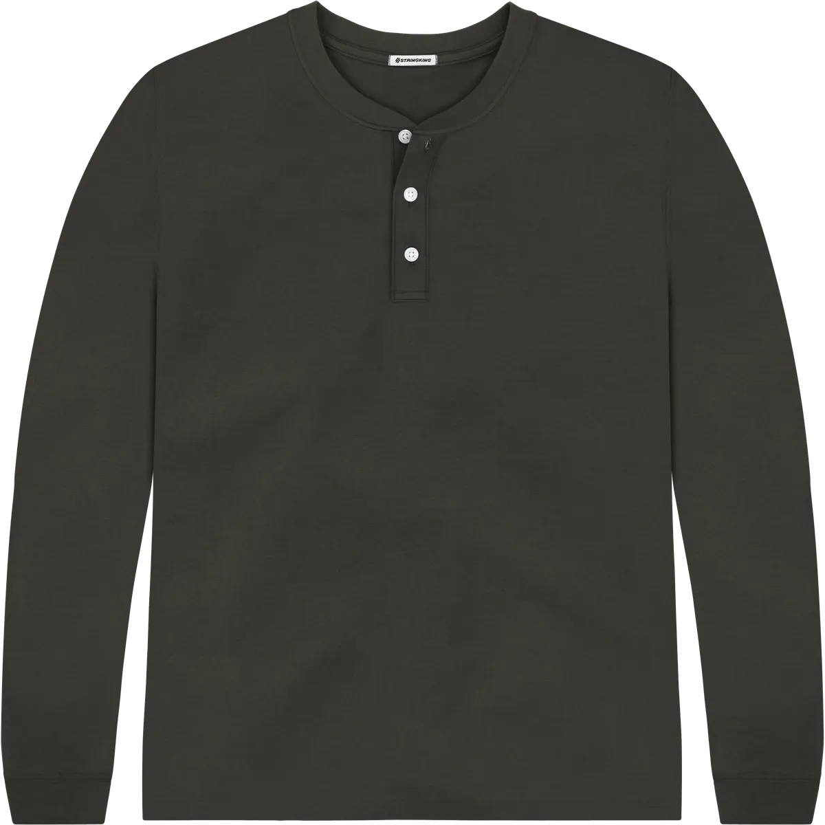 StringKing Men's Pima Jersey Henley - Relaxed Fit, Peat, Front