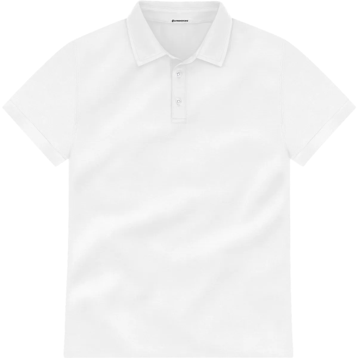 StringKing Men's Pima Jersey Signature Polo Multi - Relaxed Fit, White, Front