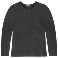StringKing Women's Pima Cotton Long Sleeve Crewneck T-Shirt - Sharp Fit, Black, Front