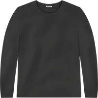 StringKing Men's Pima Jersey Long Sleeve Tee - Relaxed Fit, Black, Front