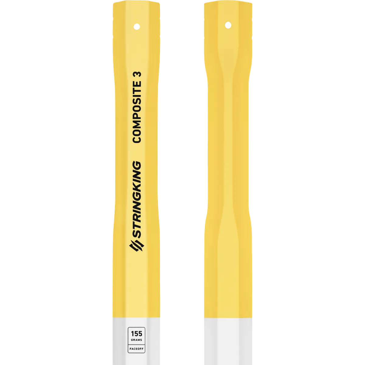 StringKing Composite 3 Faceoff - 155 Grams, White / Yellow, Top Section, Vertical, Right, Left