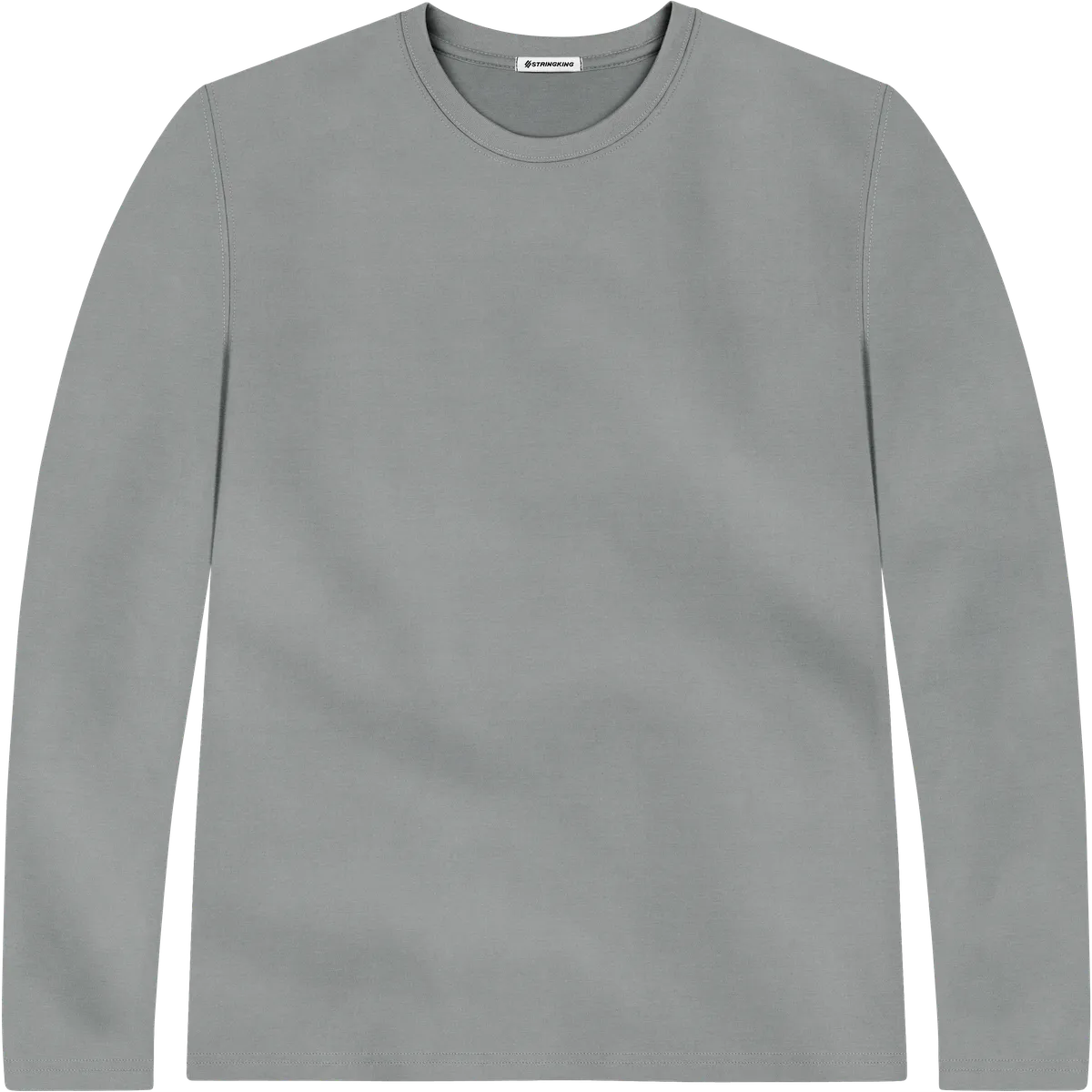 StringKing Men's StayWarm Long Sleeve T-Shirt - Sharp Fit, Gray, Front
