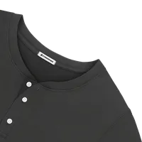 StringKing Men's Pima Terry Henley - Sharp Fit, Black, Detail