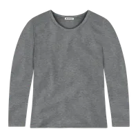 StringKing Women's FlexStyle Long Sleeve Crewneck T-Shirt - Sharp Fit, Heather Gray, Front