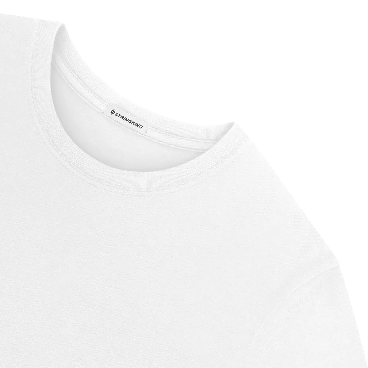 StringKing Women's Pima Jersey Long Sleeve Tee - Relaxed Fit, White, Detail