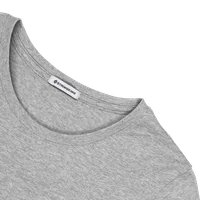 StringKing Women's Pima Cotton Long Sleeve Crewneck T-Shirt - Sharp Fit, Heather Gray, Detail